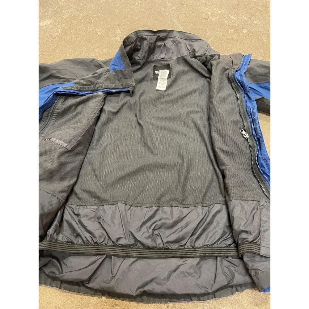The North Face Jacket Mens Medium Blue Black HyVent‎ Waterproof Hooded Shell